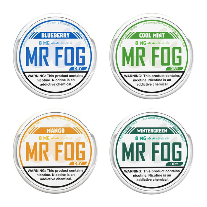Mr. Fog Nicotine Pouches – Tobacco-Free, Mint-Flavored Nicotine Pouches Available at MistVapor Online Vape Shop.