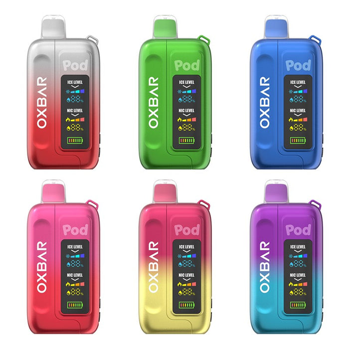 Pod Juice X OXBAR Ice-Nic Control 35K Disposable Vape with adjustable nicotine and ice settings, available at MistVapor Online Vape Shop.