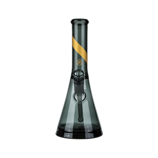 Explore the Marley Natural Smoked Glass Water Pipe with Gold Stripe Decal at Vivant—beaker-style design, eight-slit percolator stem, and ice disc for cool, smooth hits. Elevate your smoking experience today!