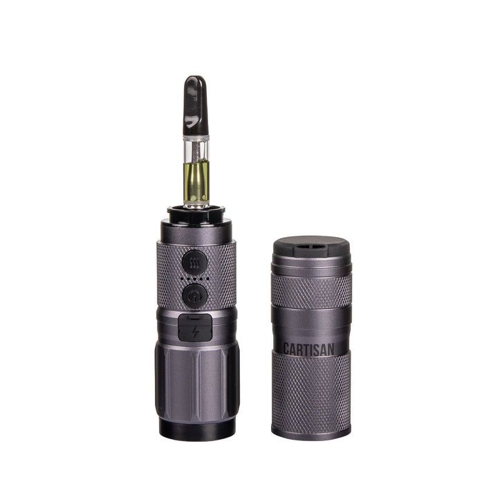 High-Beam 510 thread vape battery compatible with cartridges up to 2g or 18mm diameter, featuring LED display for battery and voltage levels.