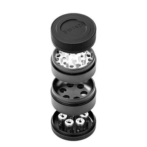 DaVinci Dosage Grinder: High-quality aluminum construction, compatible with IQ2 and IQC vaporizers, shreds herbs into Dosage Pods. Versatile, durable, and available at vivant.com