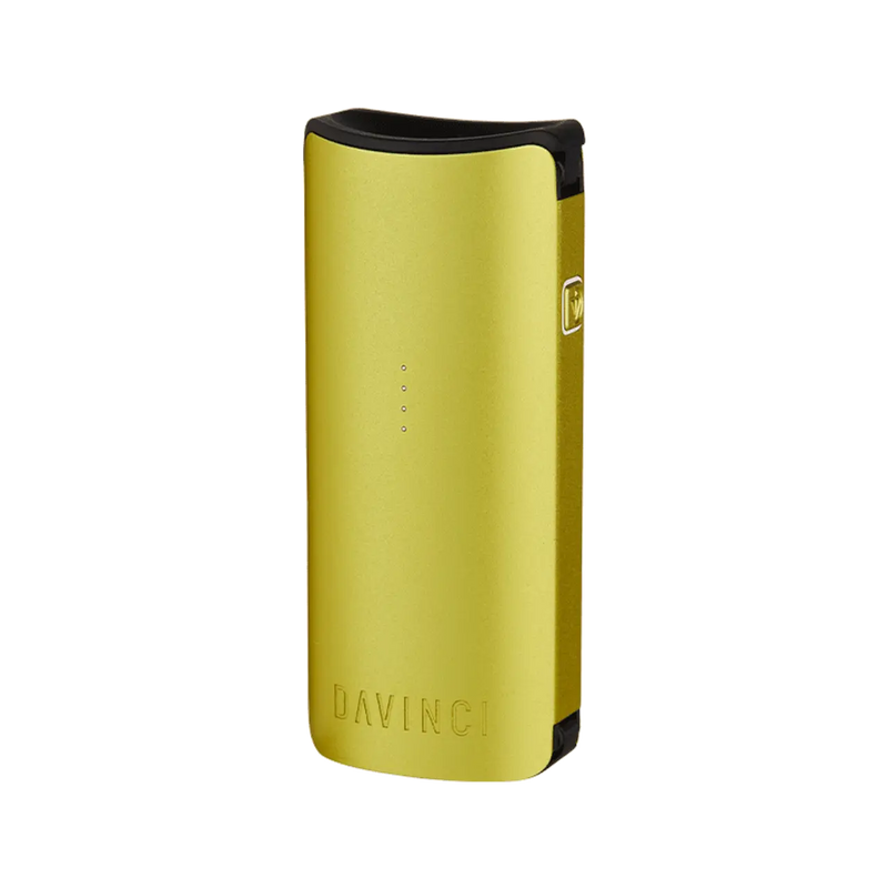 The yellow DaVinci MIQRO vaporizer is a versatile device that allows users to customize their vaping experience with its precision temperature control and interchangeable batteries, all in a compact and portable design in vivant vaporizer online store.