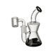 Explore Groove's Hourglass Micro Rig – A compact glass smoking device with black accents for a stylish look. Enjoy reliable hits with this high-quality, concentrate, and dry herb-compatible rig.