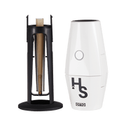 Enhance your grind with the OTTO Grinder at Vivant. The sleek Pearl White device, utilizing AI technology, ensures even grinding for 20-30 cones per charge. Premium design meets functionality.