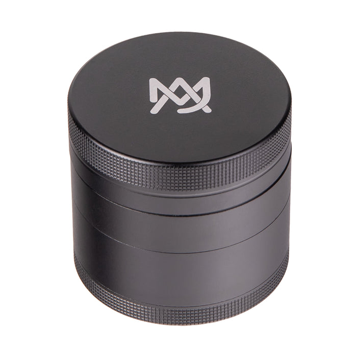 MJ Arsenal 4-piece aluminum herb grinder with 2.2 inch diameter for fine grinding at Vivant Online Vaporizer Shop.