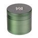 Four-piece MJ Arsenal aluminum grinder with kief catcher for smooth vaporizer sessions.