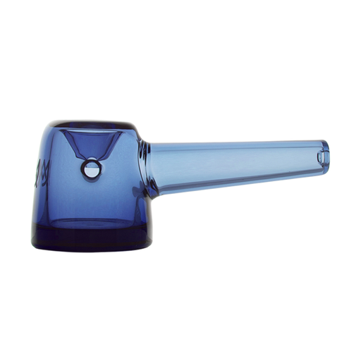 Handmade Art Deco glass pipe with sleek geometric design for smoking enthusiasts