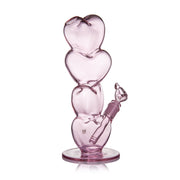Limited edition borosilicate glass bong featuring heart-themed Valentine’s Day artwork