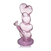 Elegant glass bong with heart-shaped flower bowl for refined smoking experience
