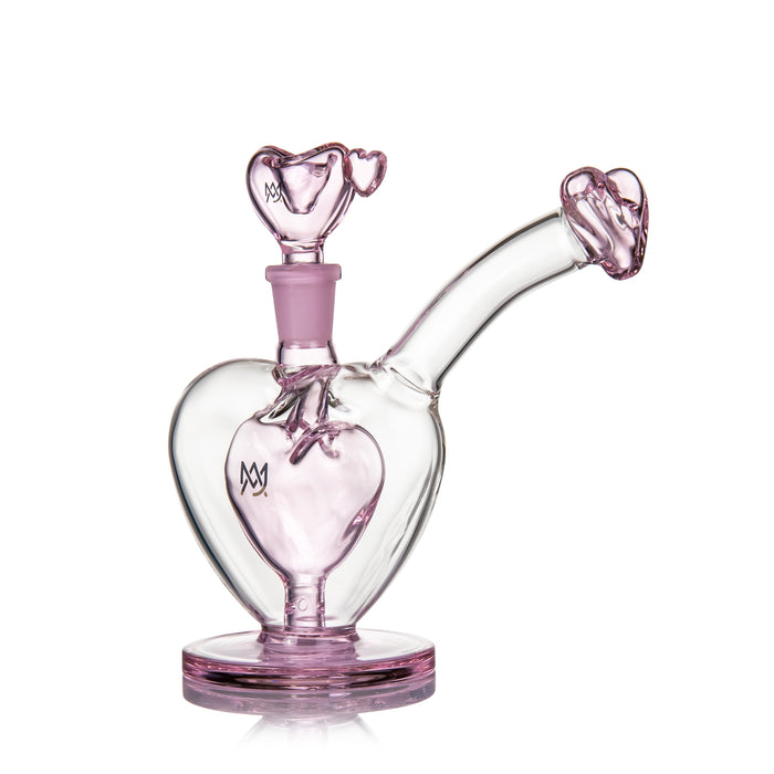 Limited edition glass bubbler with 14mm joint and heart-shaped flower bowl