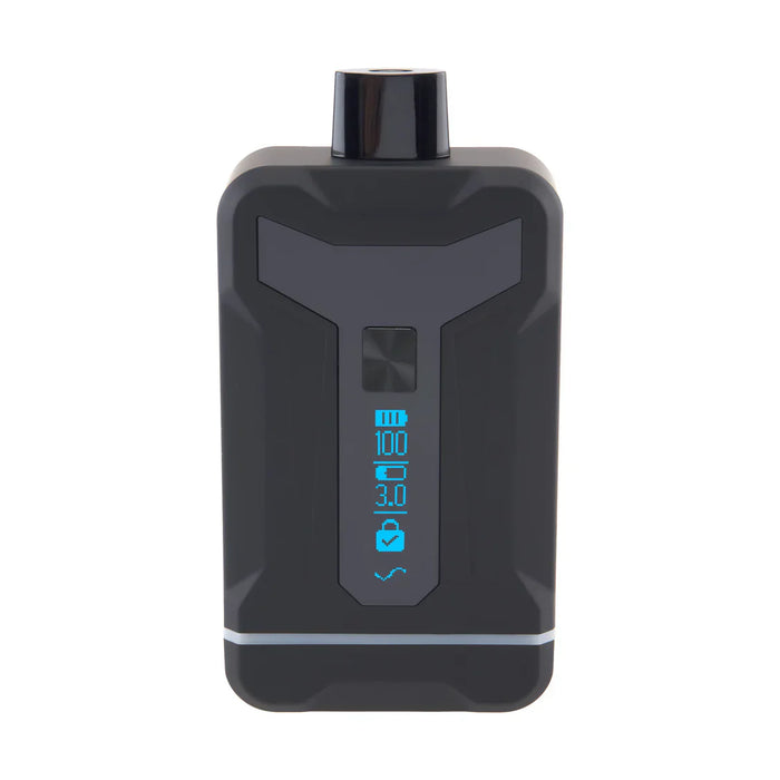 Compact design of the Ooze Duet vape battery with digital screen.