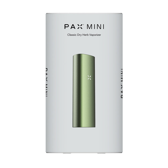 Premium PAX Mini 2 dry herb vaporizer with conduction heating, flat and raised mouthpieces, and replacement parts