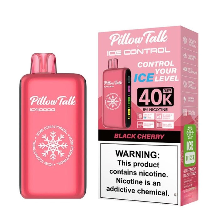 Built-in 700mAh rechargeable battery of the Pillow Talk IC40,000 Disposable Vape black cherry.