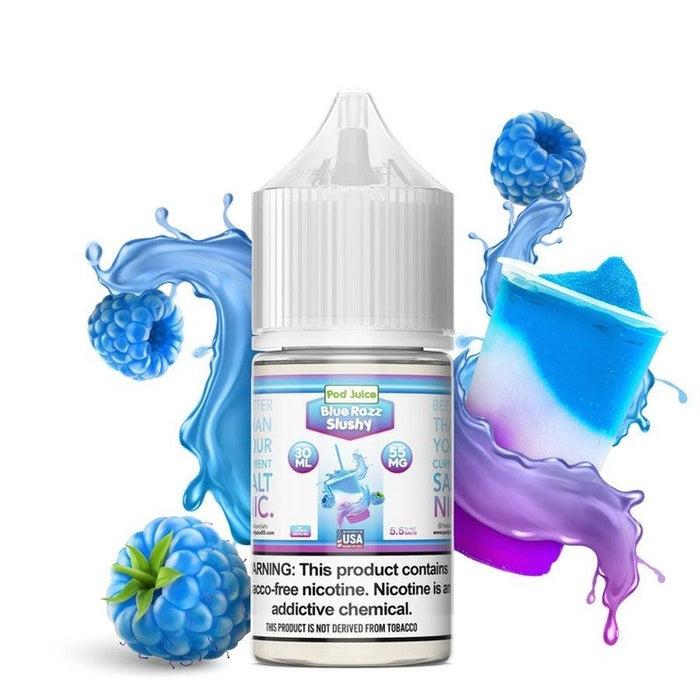 Pod Juice Salt Blue Razz Slushy E-juice 30ml