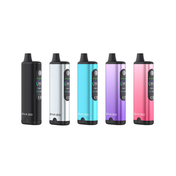 Yocan Ziva 2.0 Dab 510 Thread Battery in black featuring precision voltage control and TFT display at Vivant Online Vaporizer Shop.