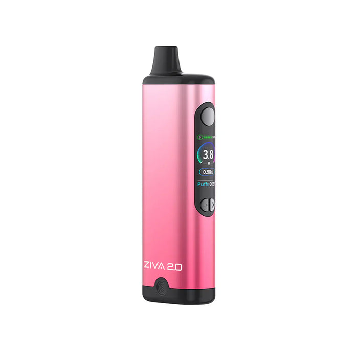 Silver Yocan Ziva 2.0 cartridge vaporizer designed for 510 thread oil cartridges with compact stealth body.