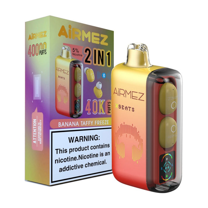 AiRMEZ Xbeats 40K Disposable Vape side digital display for e-liquid and battery monitoring