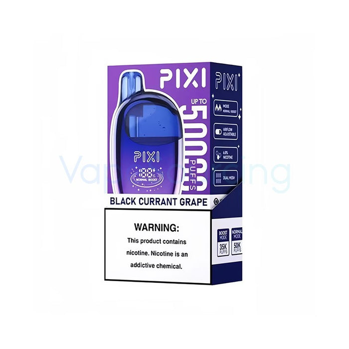 Pixi 50K 50000 puffs disposable vape with transparent e-liquid tank window