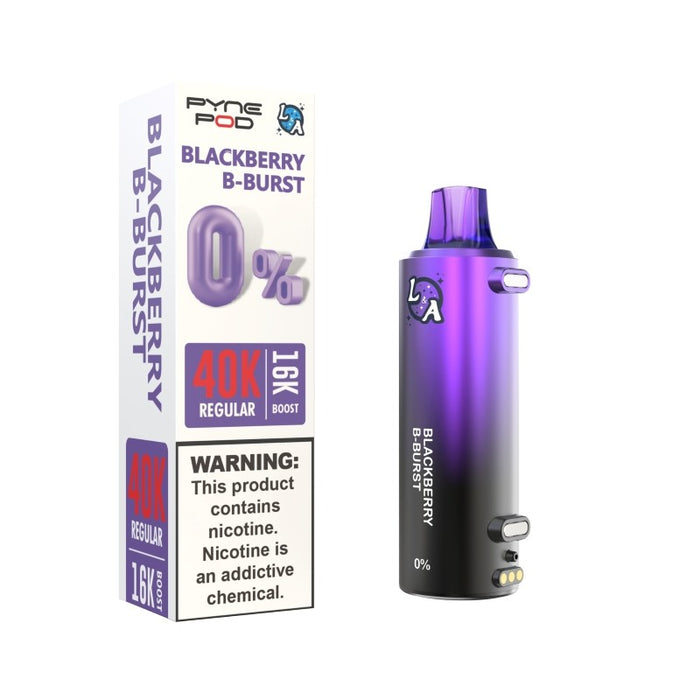 Pyne Pod L&A 40K disposable pod featuring 0 percent nicotine strength