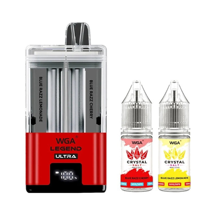 Shop WGA Legend Ultra 30K disposable vape with 2% nicotine strength for smooth and flavorful hits.
