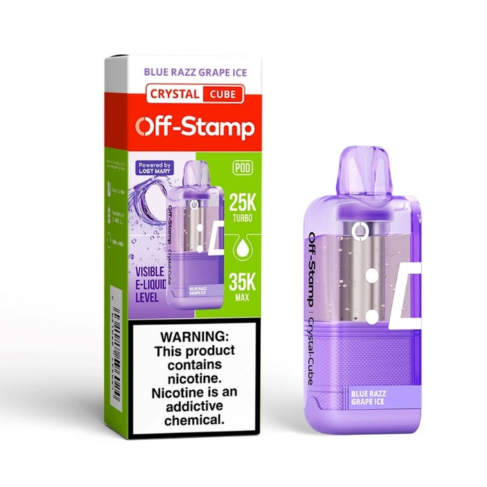 Off-Stamp X Cube Crystal Cube pod with 5% nicotine strength for bold MTL vaping