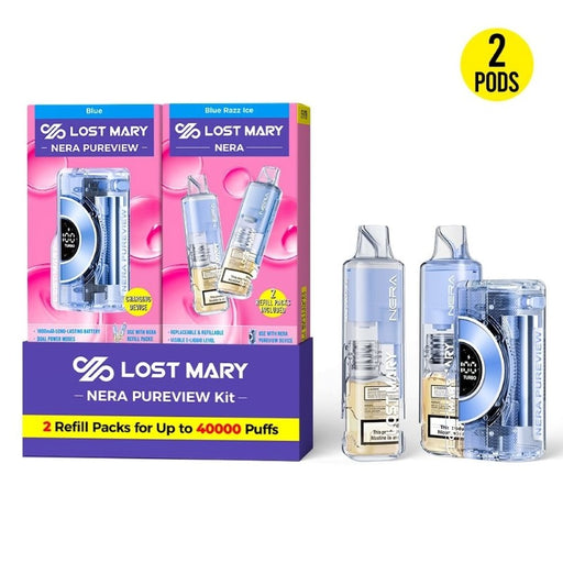 Buy Lost Mary Nera Pureview 40K vape with 2 replaceable pods and 1000mAh rechargeable battery at MistVapor