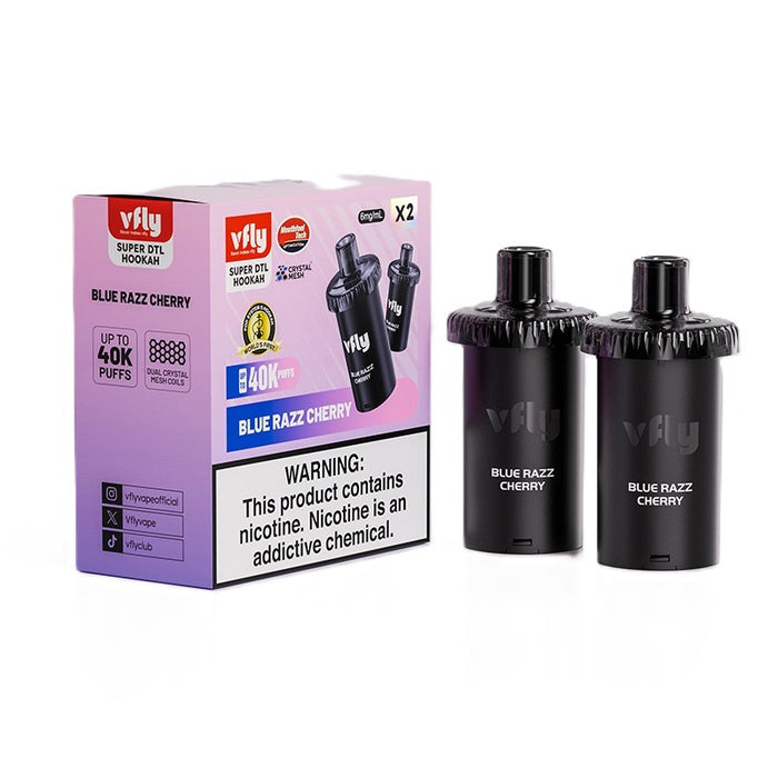 Blue Razz Cherry VFLY Super DTL 40K Replacement Pod with bold berry blend.