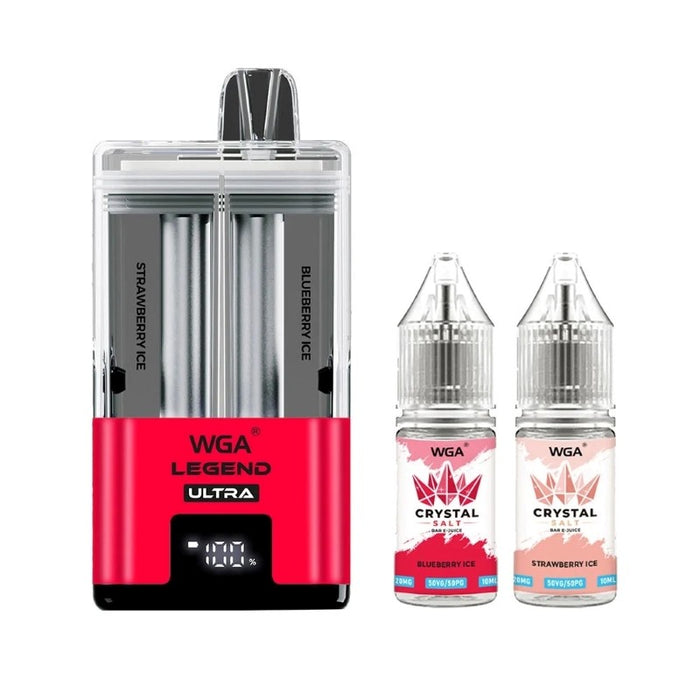 Advanced refillable WGA Legend Ultra 30K vape with Type-C fast charging and transparent e-juice tank