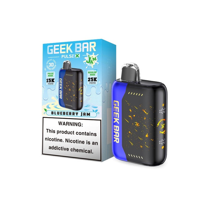 Premium 5% Nicotine Geek Bar Pulse X 25K Jam Edition Disposable Vape – Available in Multiple Flavors at MistVapor.