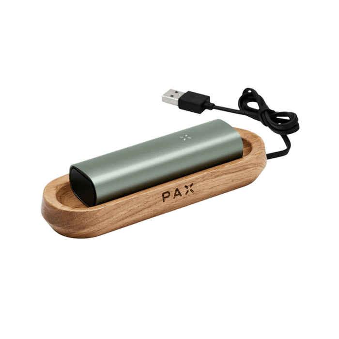 Sleek wooden charging stand for PAX MINI, PAX PLUS, and PAX 3.