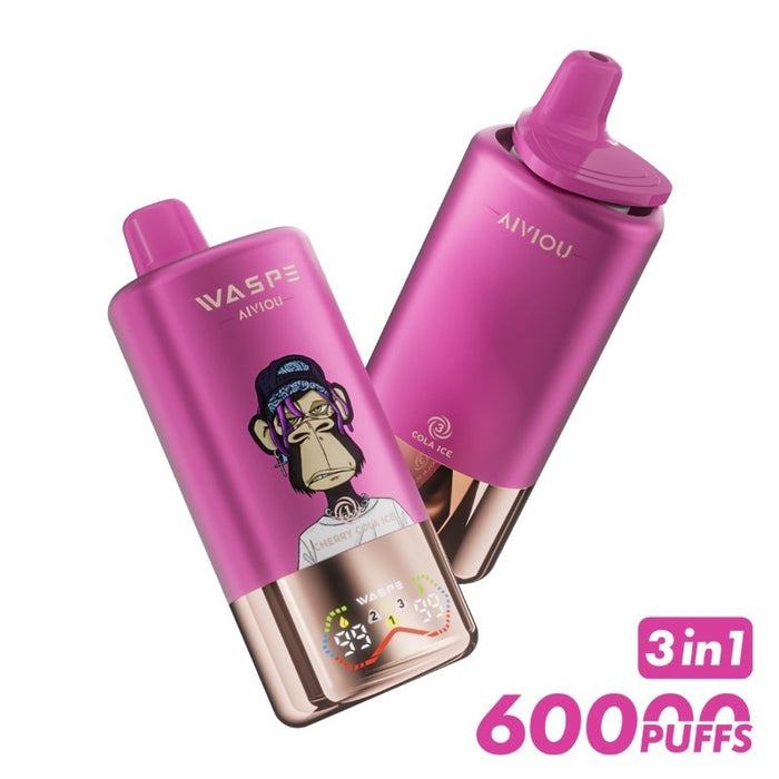 Long-lasting WASPE 60K disposable vape with pre-filled 54ml e-juice, perfect for daily flavor variety.