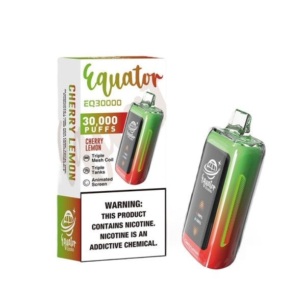 Equator EQ30000 Disposable Vape with triple tanks and coils.