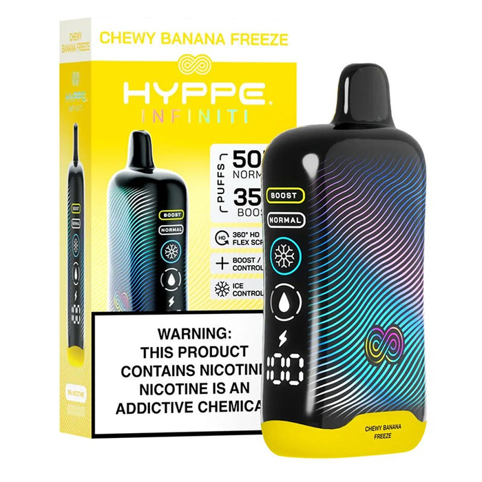 Best Hyppe Infiniti 50K disposable vape with real-time battery and puff tracking.