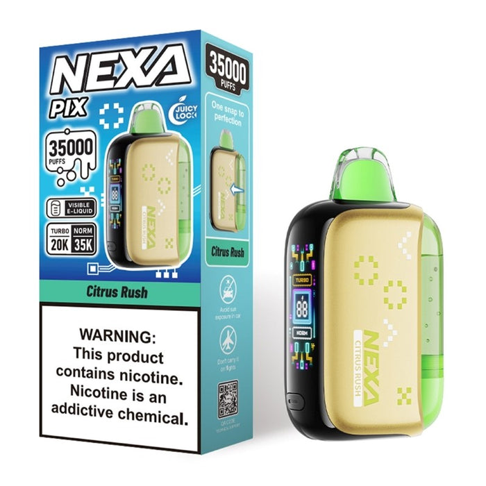 Compact and pocket-friendly NEXA PIX 35K disposable vape with 16ml e-liquid capacity