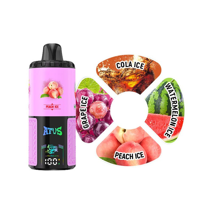 ATVS 60K 4-in-1 disposable vape with quadruple 1.0ohm mesh coils, airflow control, and long-lasting 60,000 puffs.