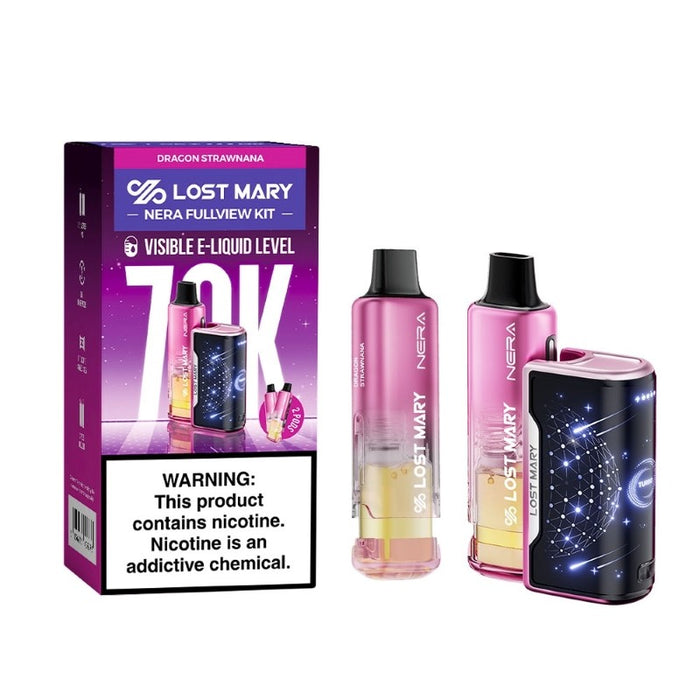 Lost Mary Nera Fullview 70K rechargeable disposable vape with 800mAh battery and USB Type-C fast charging