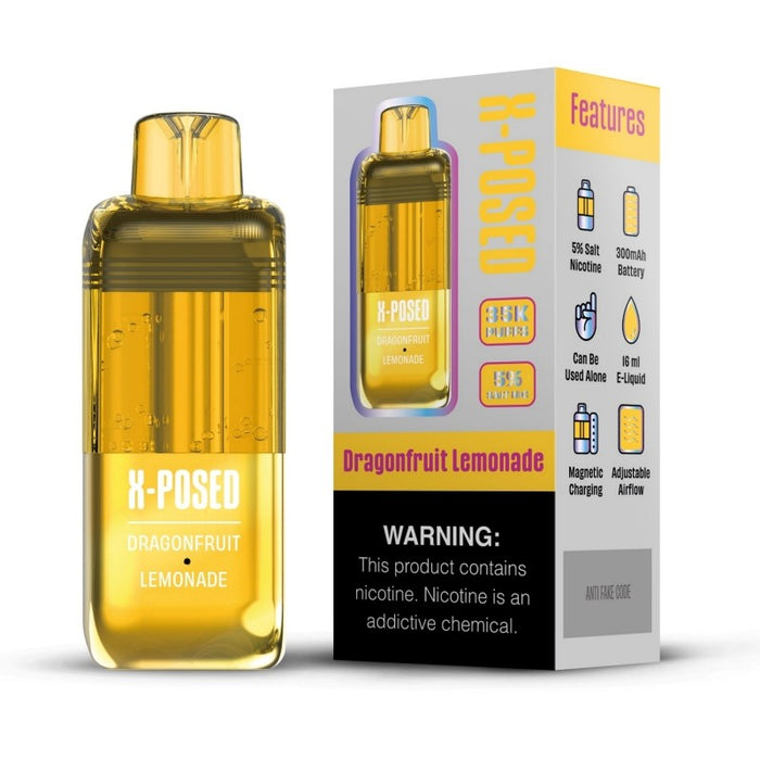 Best 35000 puff vape pod X-Posed 35K with prefilled 16ml e-liquid and magnetic connection.