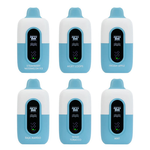 Fifty Bar 20K Nixodine Disposable Vape with 20,000 puffs and dual mesh coils at MistVapor Online Vape Shop.