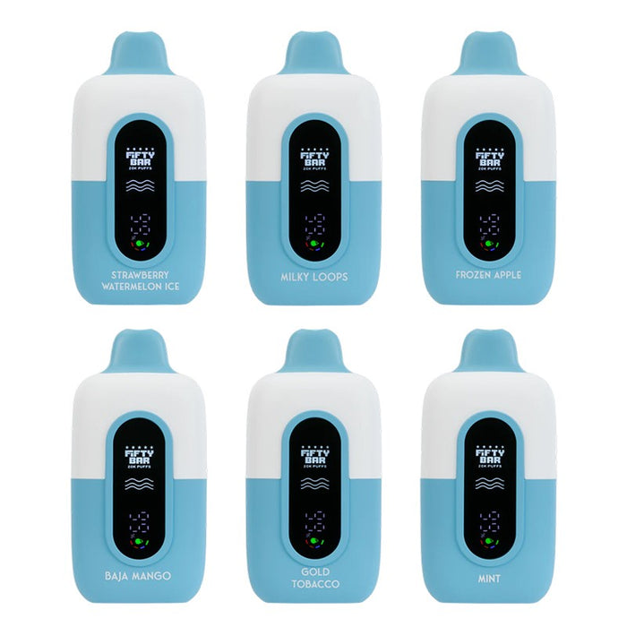 Fifty Bar 20K Nixodine Disposable Vape with 20,000 puffs and dual mesh coils at MistVapor Online Vape Shop.