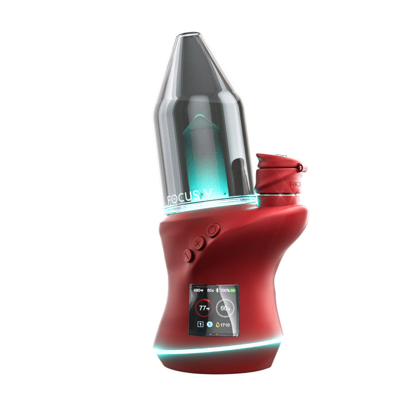 Portable electric dab rig Focus V Carta 2 featuring 2000mAh battery and Bluetooth app control for optimized dabbing