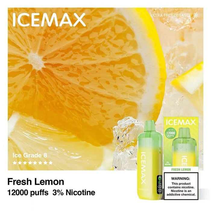 Kiwi Blast Icemax 12K vape for sweet and tangy flavor with 12,000 puffs capacity.