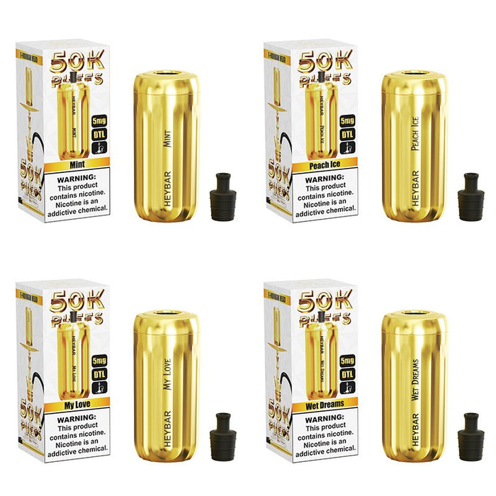 Buy Heybar E-Hookah 50K Disposable Vape online at MistVapor with 0.5% low nicotine for smooth, flavorful hits.