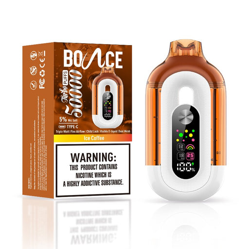 5% nicotine strength in the Bounce Turbo 50K disposable vape for a satisfying experience.