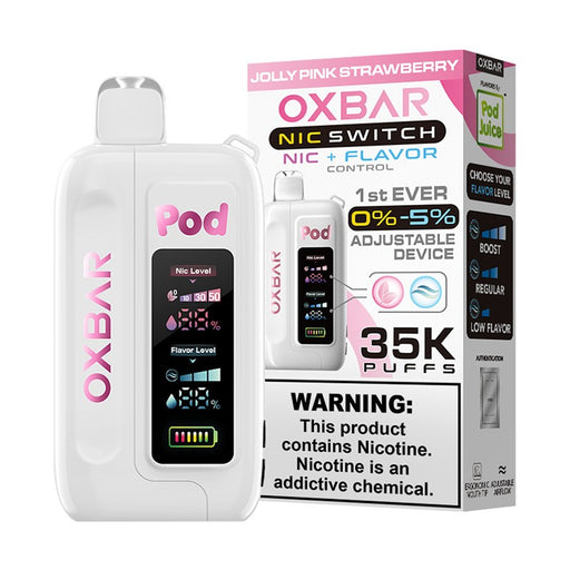 Pod Juice OXBAR Nic Switch 35000 – Enjoy bold flavors and smooth hits with its impressive 35k puff count.