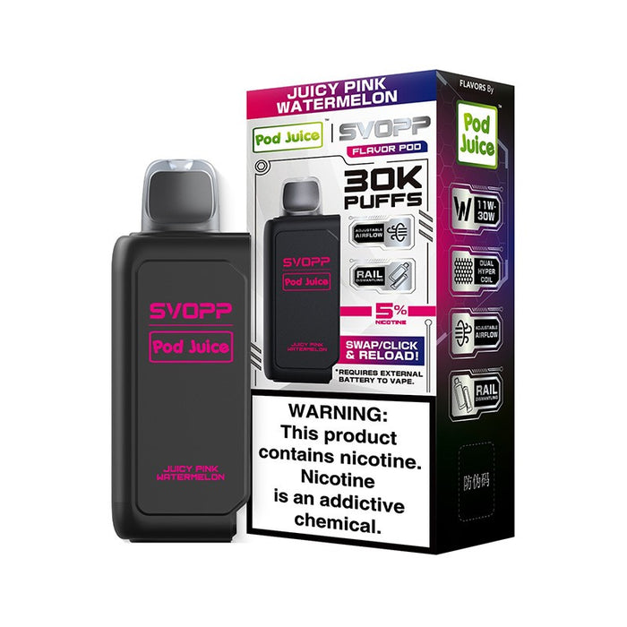 OXBAR X Pod Juice SVOPP 30K disposable pod designed for smooth throat hit and rich flavor clouds.