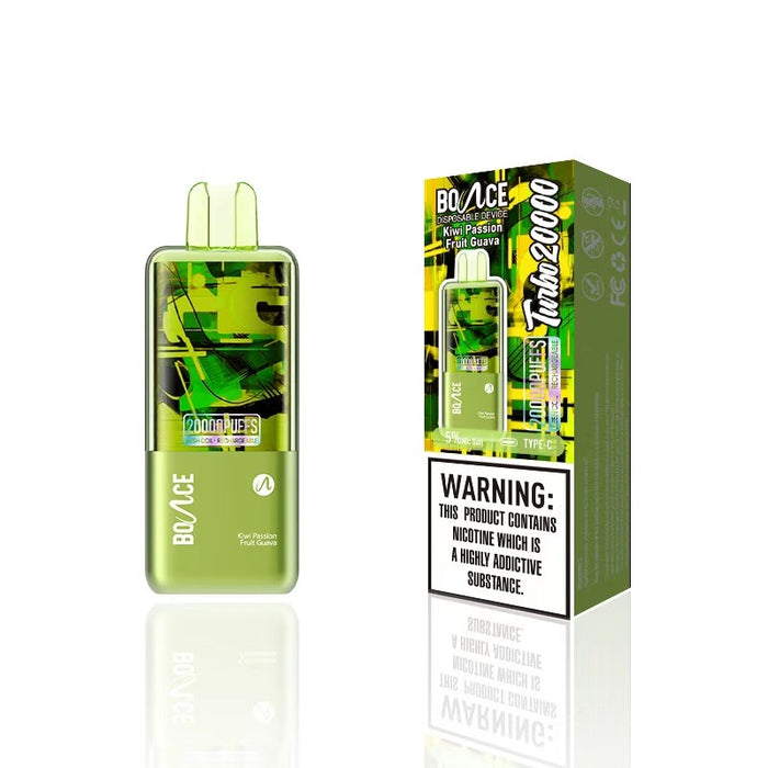 Bounce Turbo 20K disposable vape close-up showing draw-activated airflow