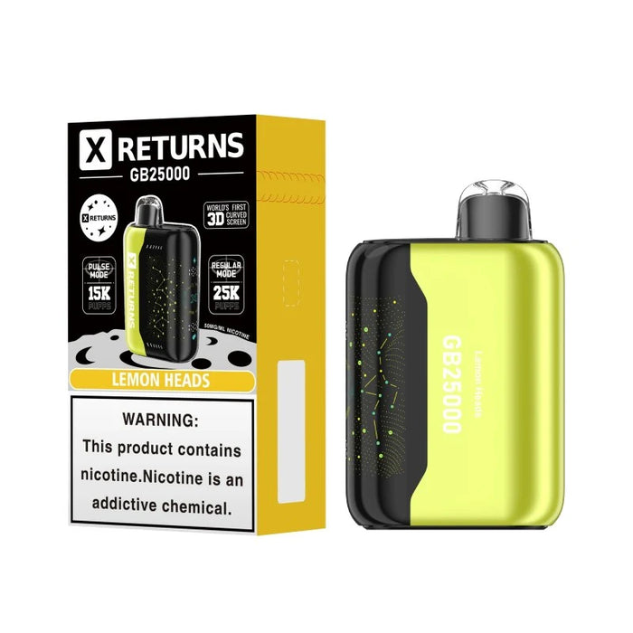 Dual mesh coil X Returns GB25000 disposable vape providing smooth, consistent vapor production.