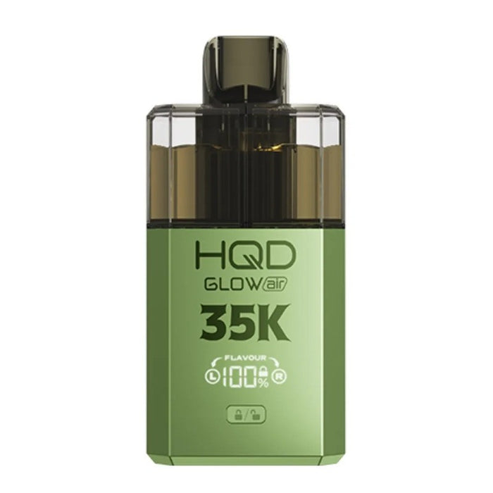 HQD Glow Air 35K vape kit showing USB-C rechargeable battery and premium nicotine salt experience available on MistVapor online vape shop