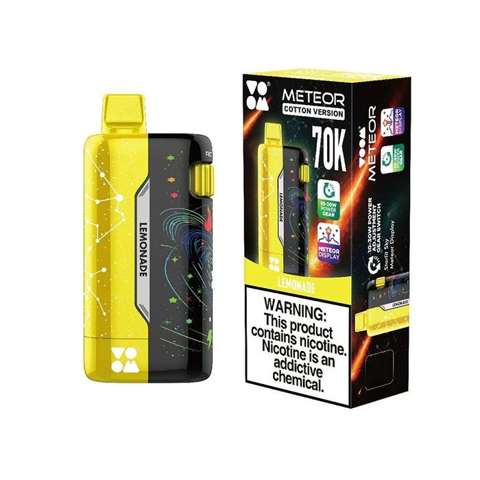 VOOM Meteor 70K disposable vape delivering 5 percent nicotine strength