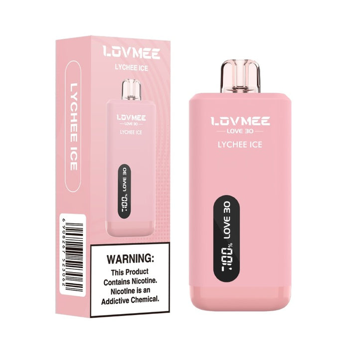 Buy LOVMEE Love 30K vape in Strawberry Kiwi, Double Mango, and Sour Cherry Blast flavors.